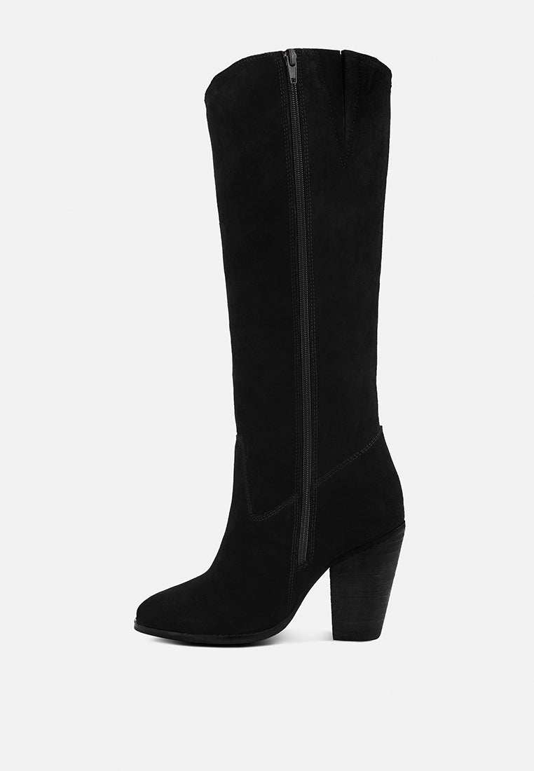 botas de becerro de cuero gran tormenta#color_Negro