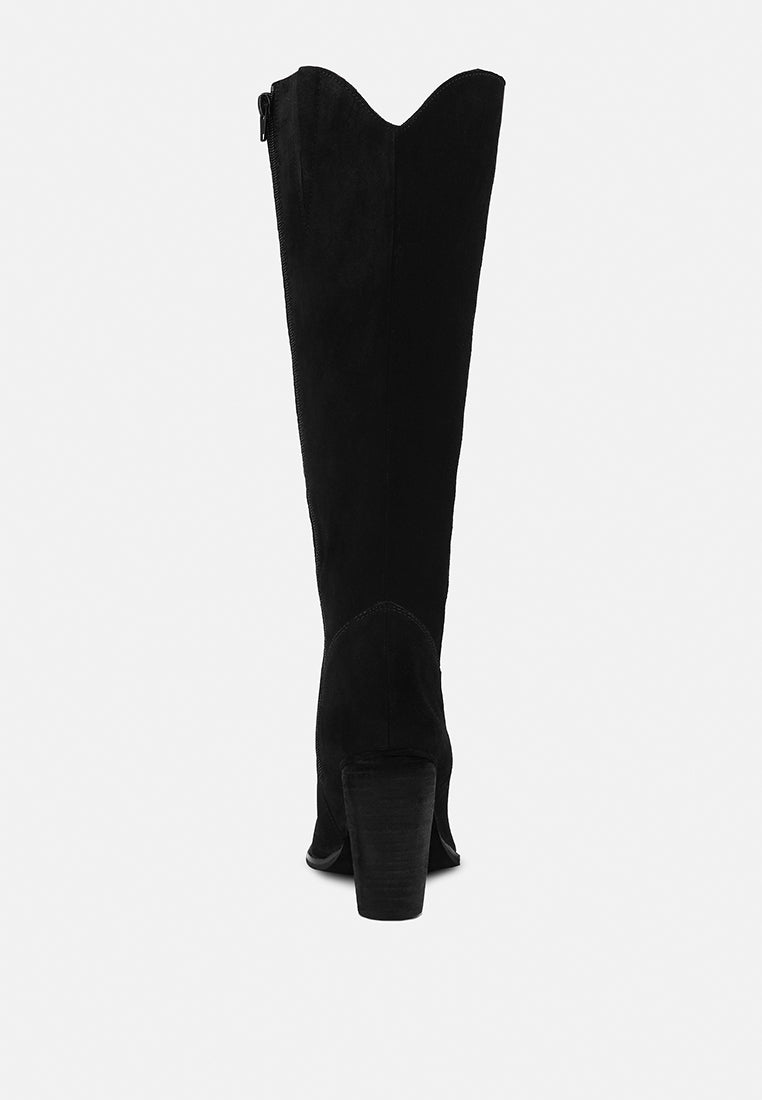 botas de becerro de cuero gran tormenta#color_Negro