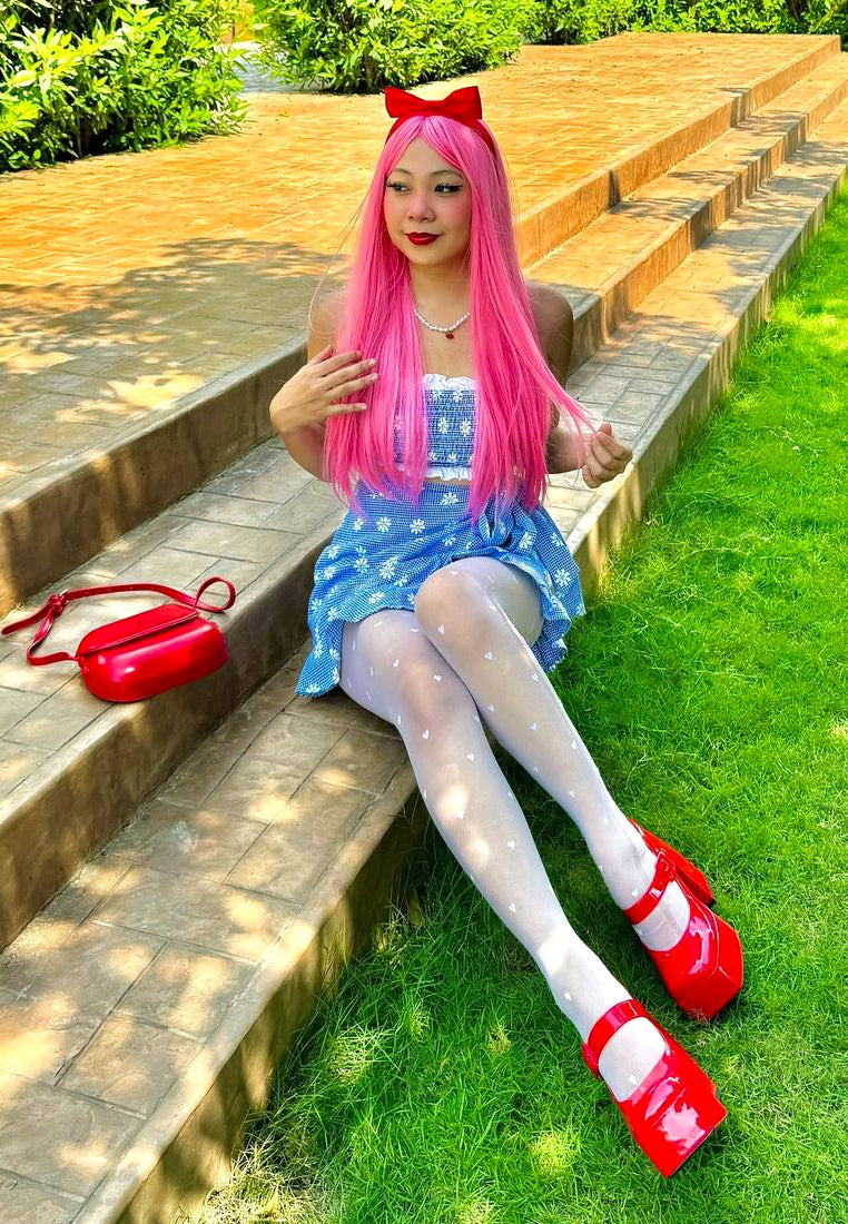 Sandalias Mary Jane con tacón de plataforma alta y declaración de Pablo#color_rojo