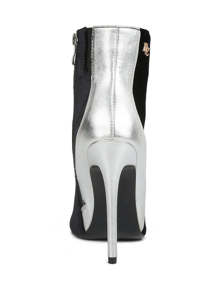botines de tacón alto con detalles metalizados slade#color_negro-plata