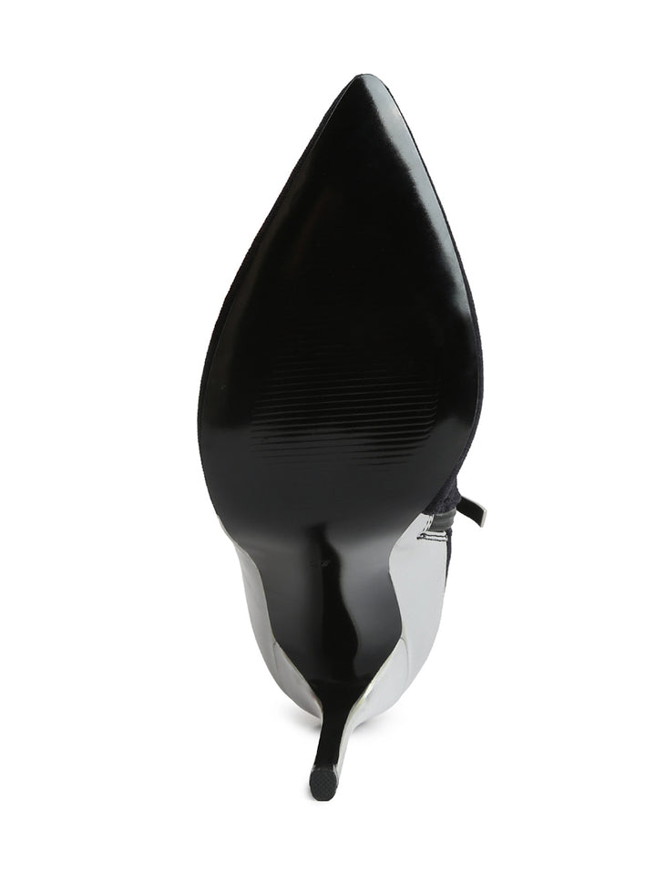botines de tacón alto con detalles metalizados slade#color_negro-plata