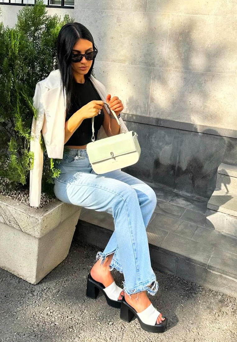 scandal slip on block heel sandals#color_white