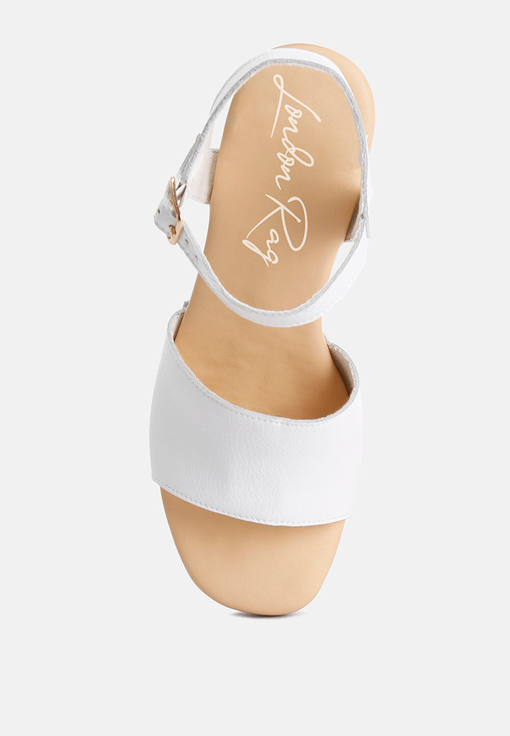 recycled leather high block sandals by rag#color_white