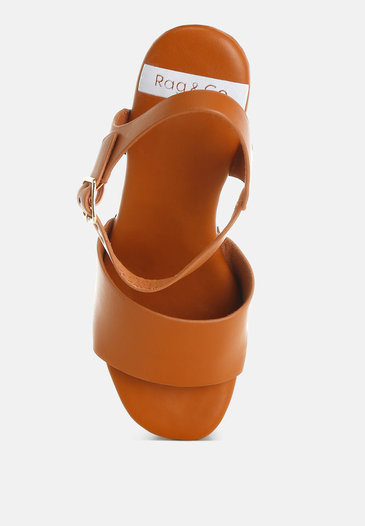 Sandalias de bloque alto de cuero reciclado Sawor#color_tan