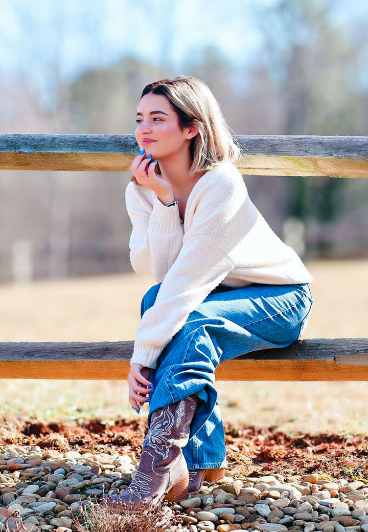 Botas cowboy latafa adornadas con pedrería#color_taupe