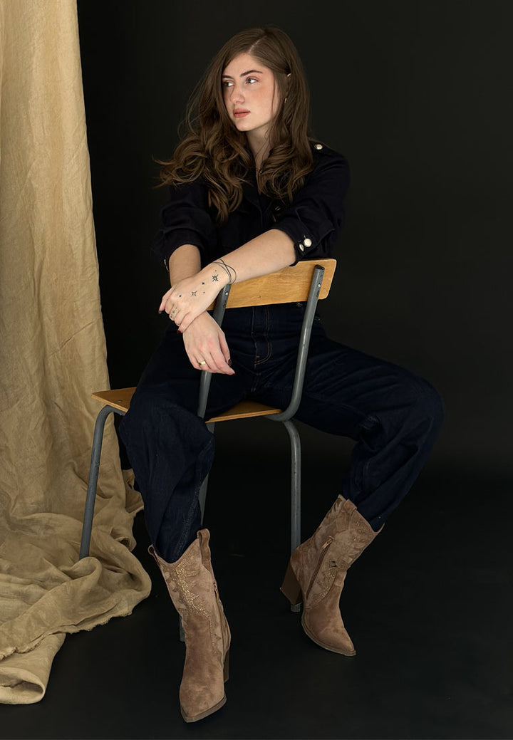 botas de becerro adornadas con pedrería rambler#color_camel
