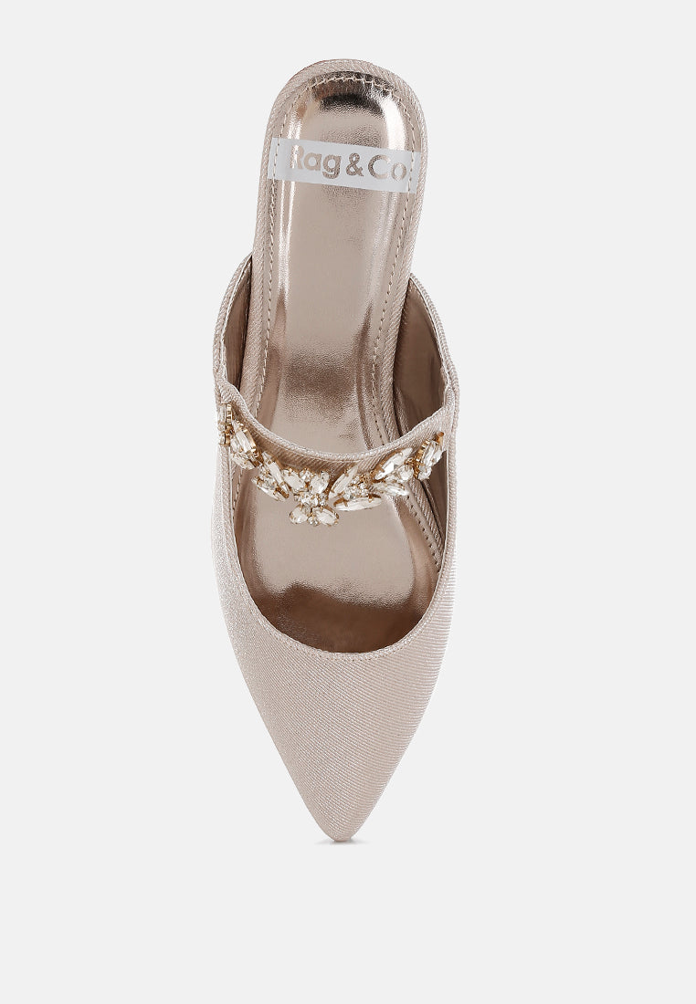diamante strap glitter mules by ruw#color_beige