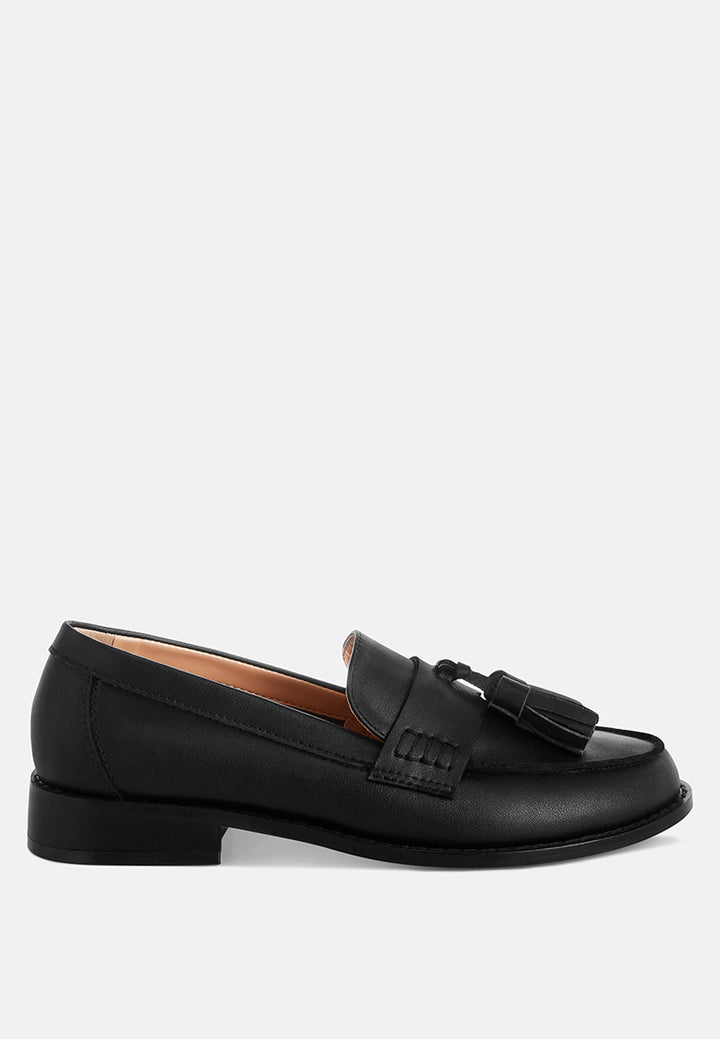 yelena real leather tassel loafers#color_black