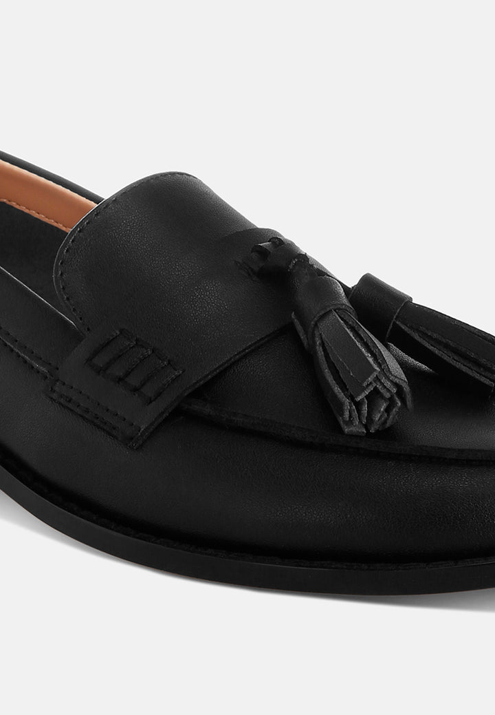 yelena real leather tassel loafers#color_black