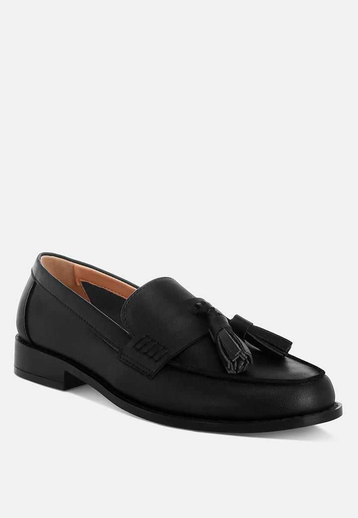 yelena real leather tassel loafers#color_black