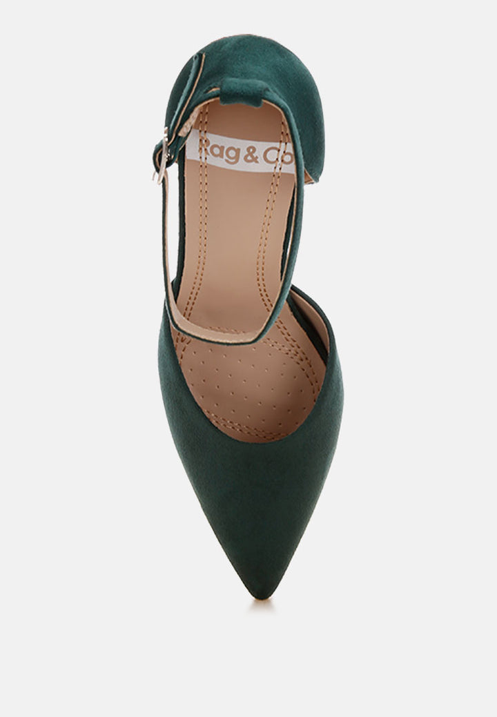 dolona microfiber stiletto heel sandals#color_green