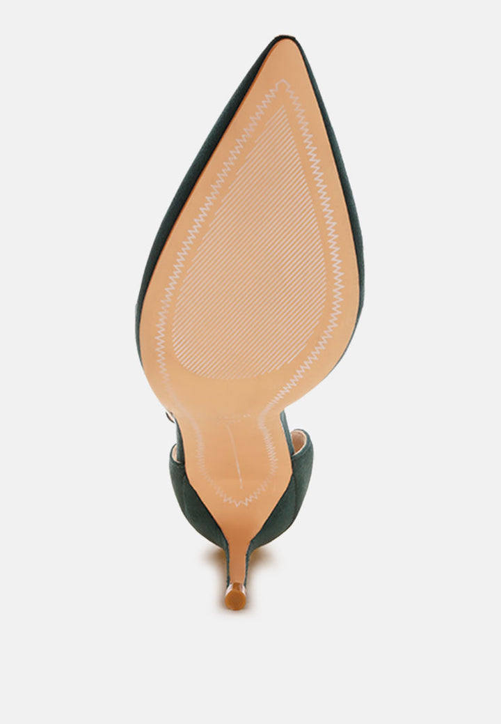 dolona microfiber stiletto heel sandals#color_green