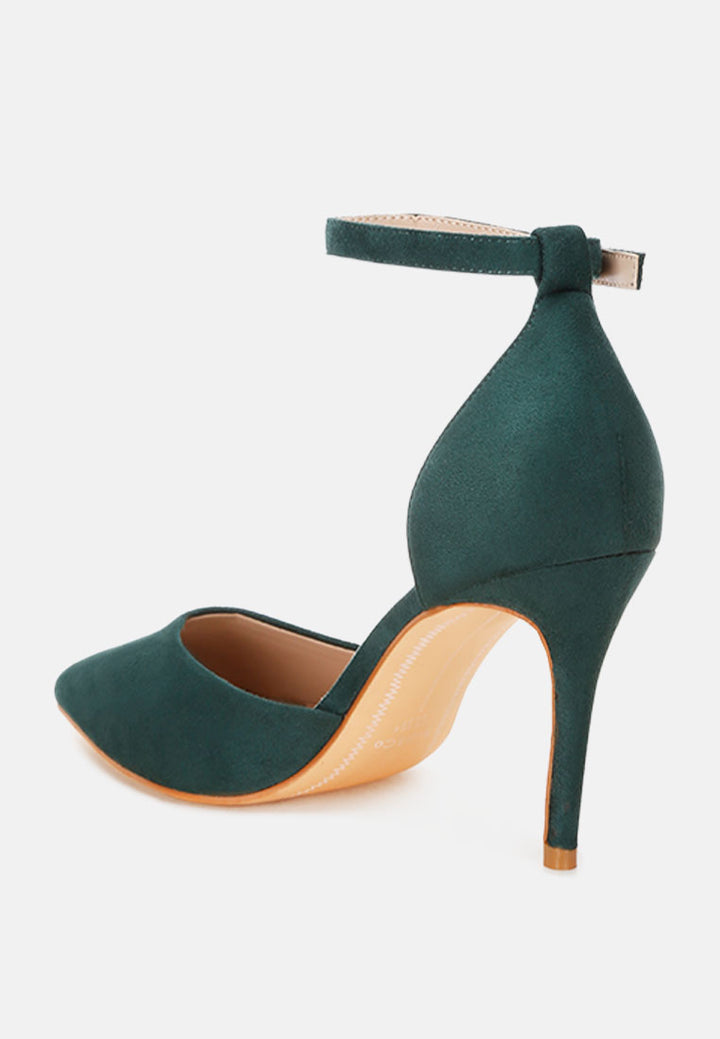 dolona microfiber stiletto heel sandals#color_green
