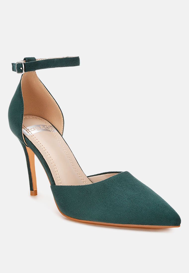 dolona microfiber stiletto heel sandals#color_green