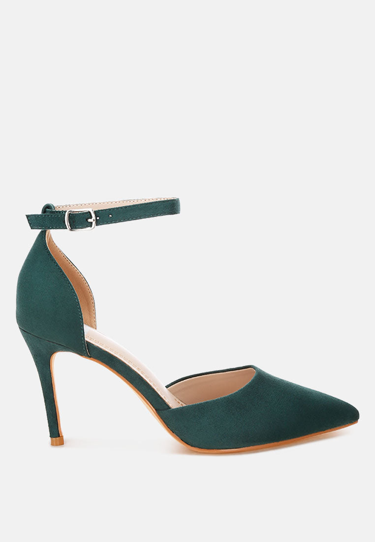 dolona microfiber stiletto heel sandals#color_green