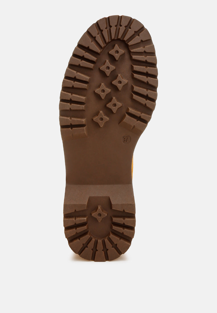 high ankle genuine suede boots by rag#color_tan