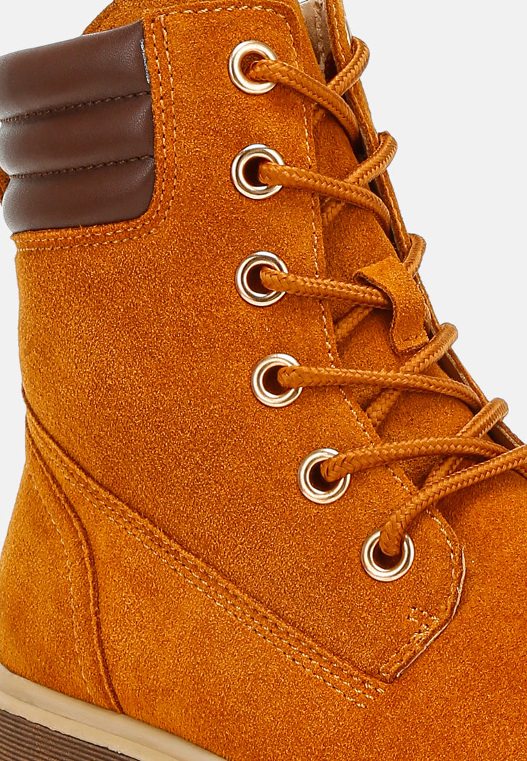 high ankle genuine suede boots by rag#color_tan