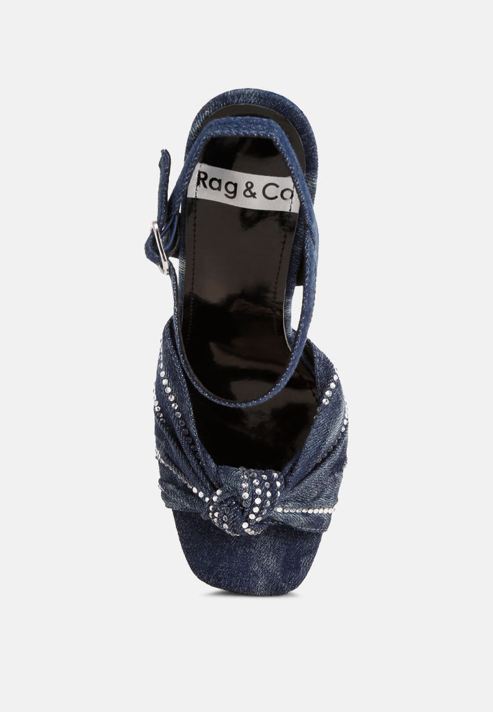 Sandal Berhias Berlian Imitasi Simpul Margala#color_denim