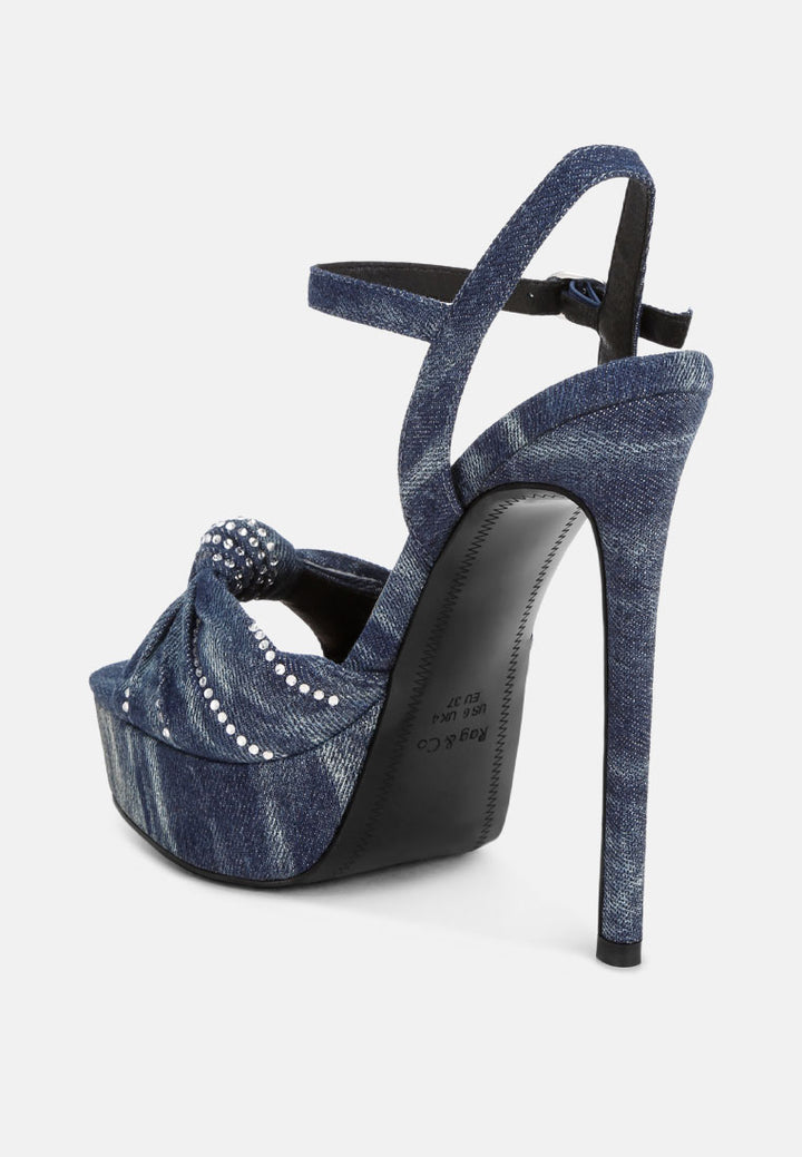 Sandal Berhias Berlian Imitasi Simpul Margala#color_denim