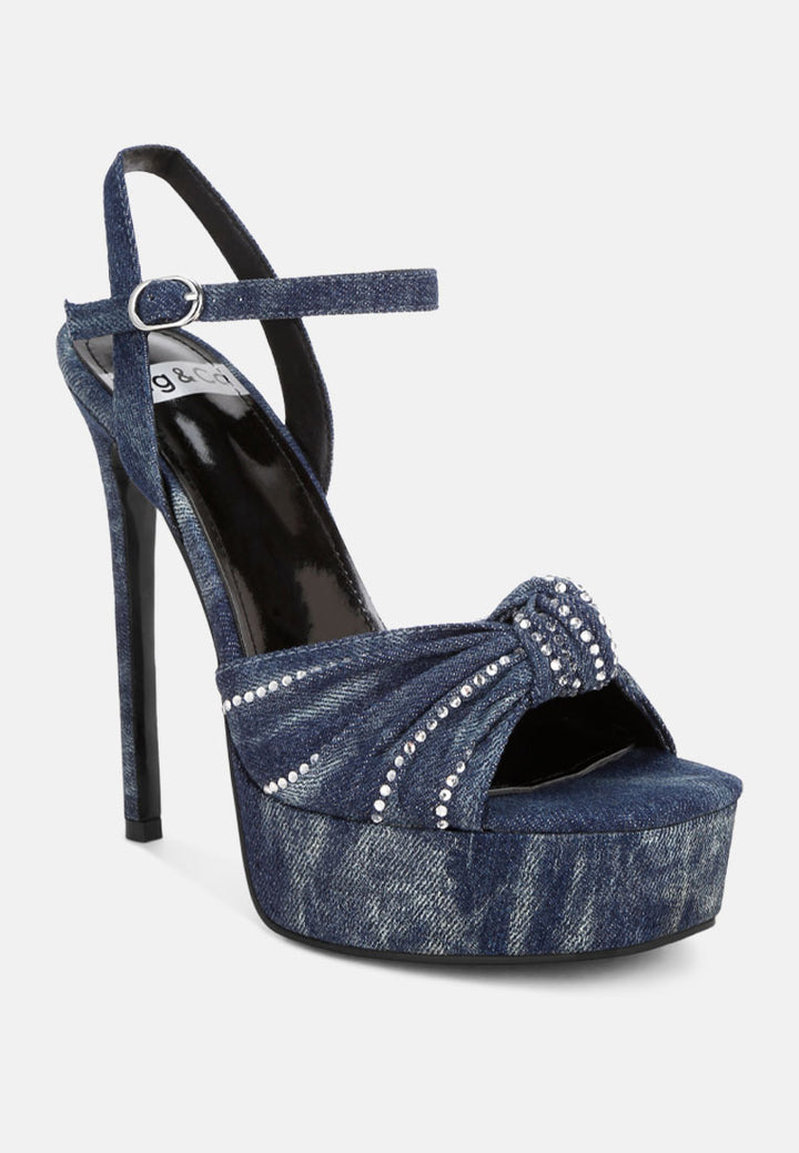 Sandal Berhias Berlian Imitasi Simpul Margala#color_denim