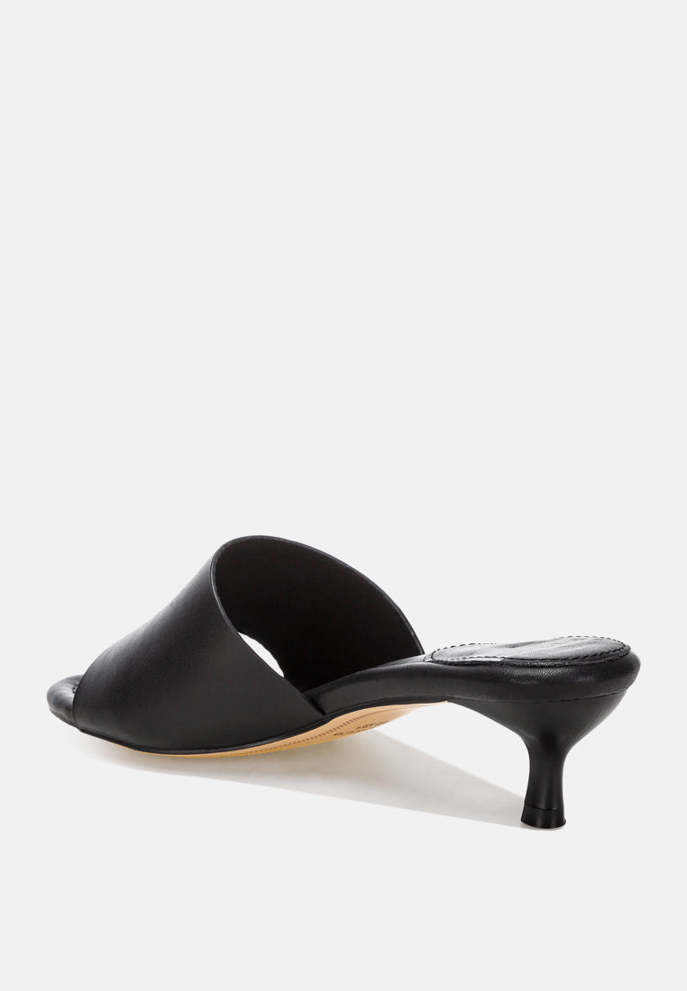 Vizzini Kitten Heel Sandals#color_black Genuine Leather