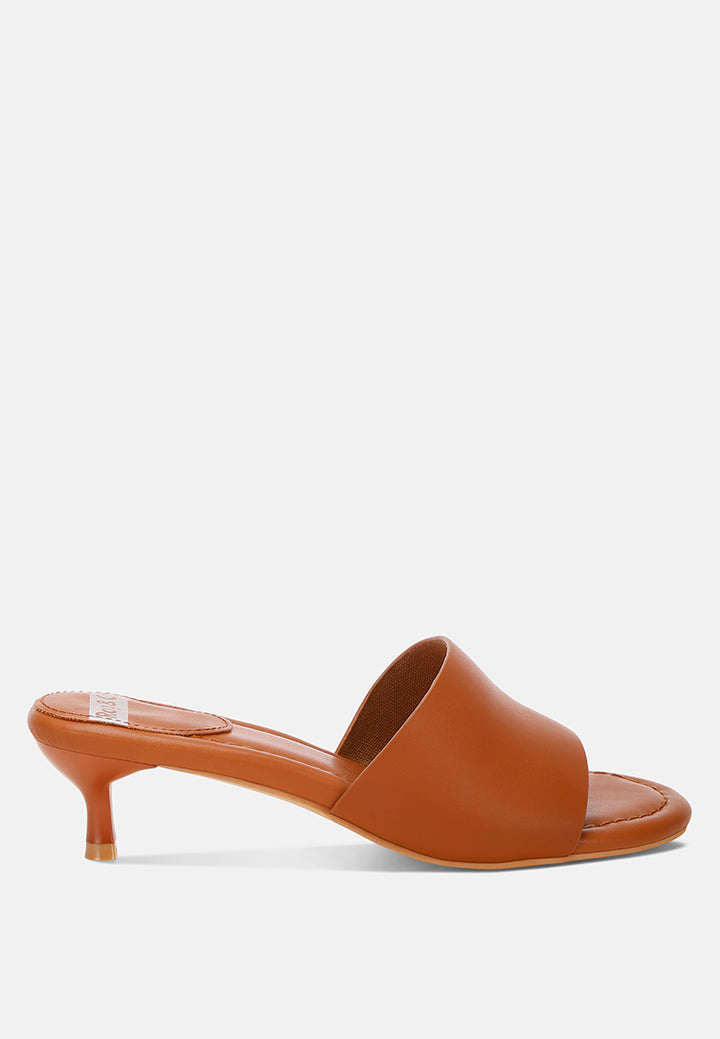 Vizzini Kitten Heel Sandals#color_tan Genuine Leather