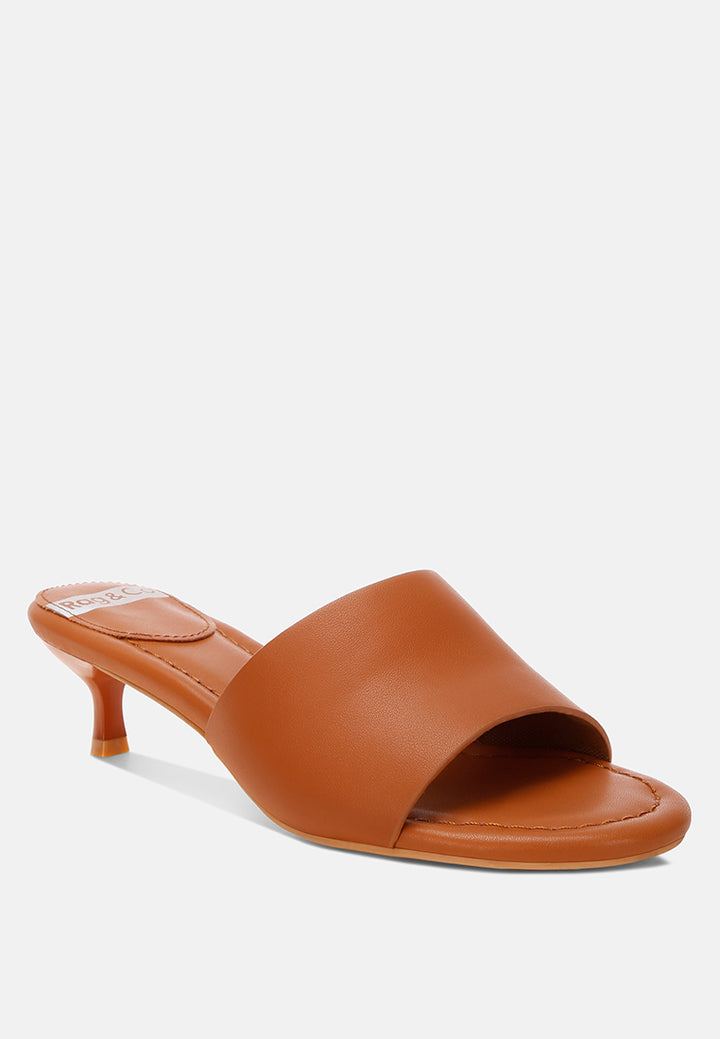 Vizzini Kitten Heel Sandals#color_tan Genuine Leather