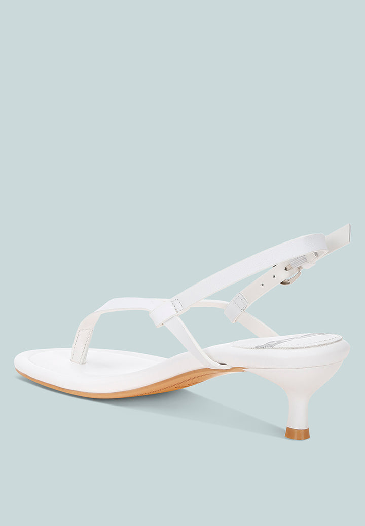 brisbou thong strap heels#color_white Genuine Leather