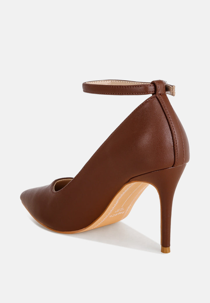 ruw#color_brown-leather 踝帶細跟高跟鞋