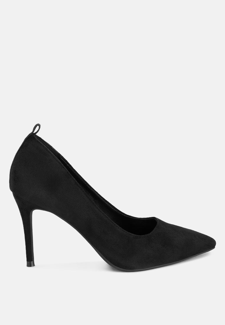 Dittany Ankle Strap Stiletto Heel Pumps#color_black-suede