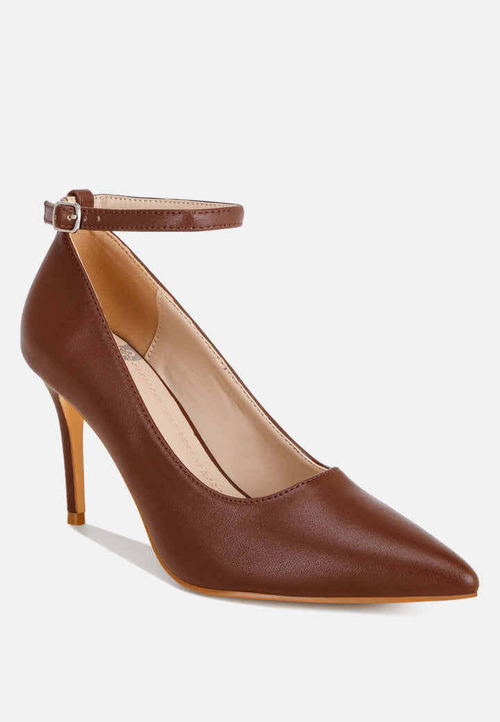 dittany ankle strap stiletto heel pumps#color_brown-leather