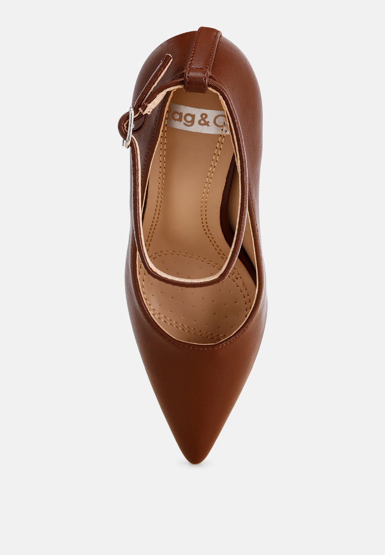 Dittany Ankle Strap Stiletto Heel Pumps#color_brown-leather