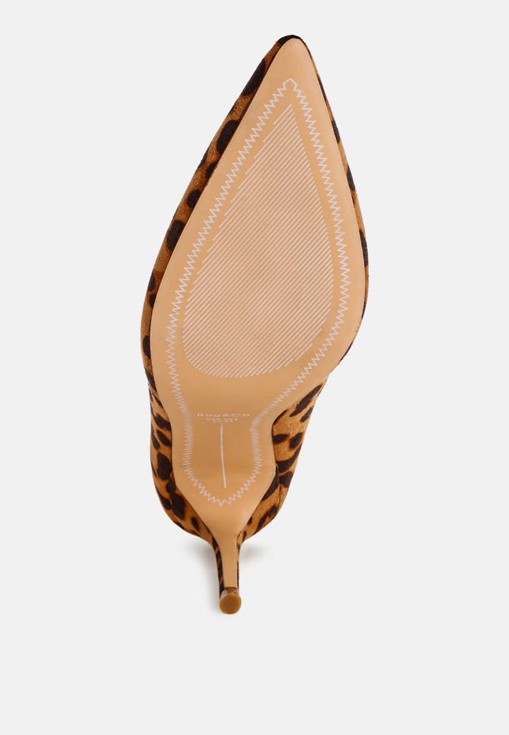 Dittany Ankle Strap Stiletto Heel Pumps#color_leopard-suede