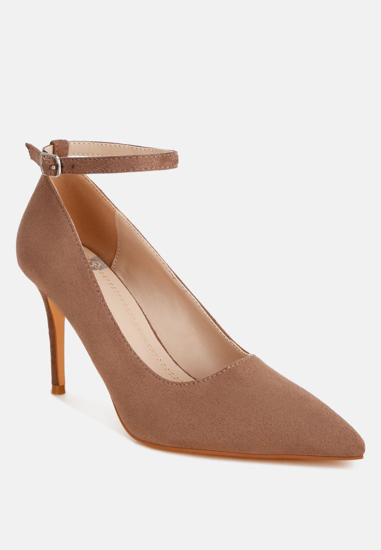 Dittany Ankle Strap Stiletto Heel Pumps#color_taupe-suede