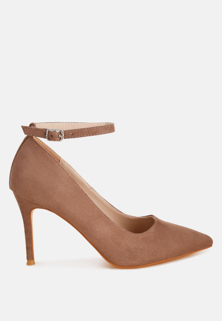 dittany ankle strap stiletto heel pumps#color_taupe-suede