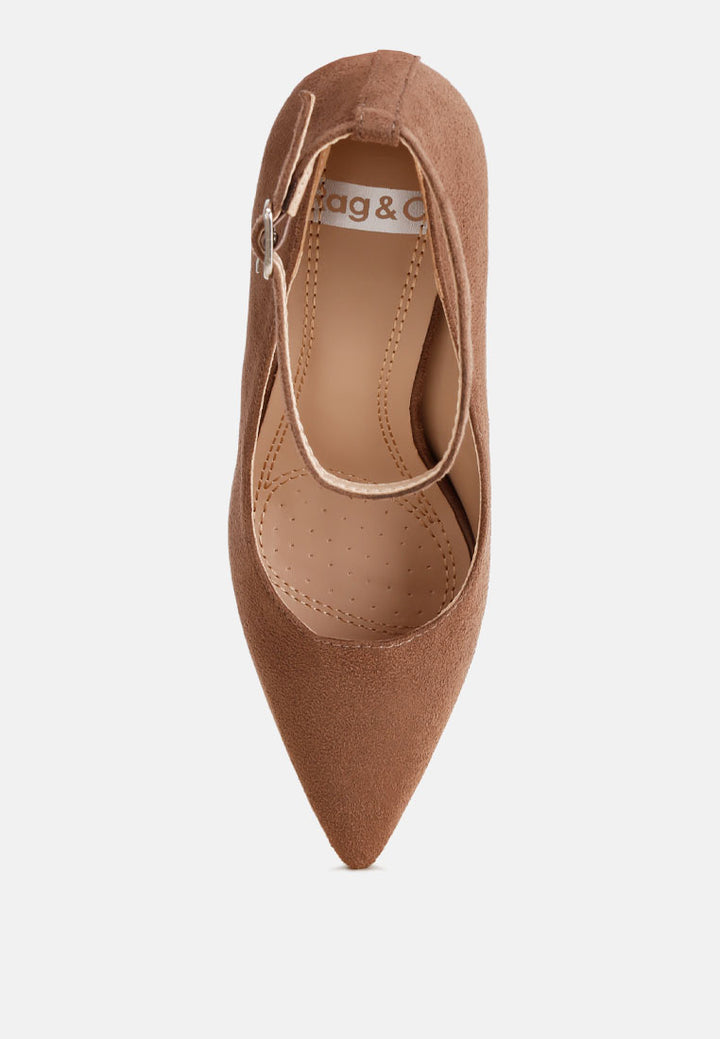 Dittany Ankle Strap Stiletto Heel Pumps#color_taupe-suede