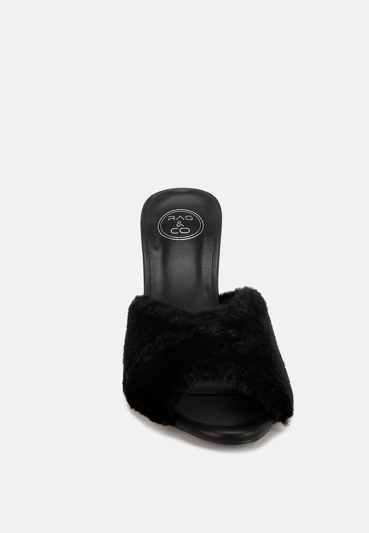 furry sleek stiletto heels#color_black
