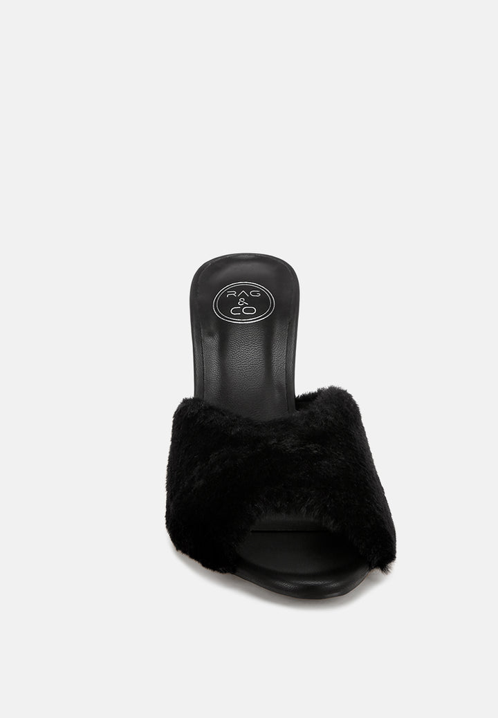 furry sleek stiletto heels#color_black