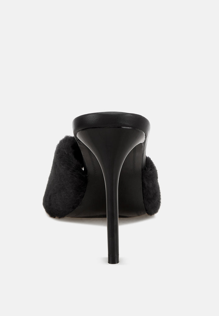 furry sleek stiletto heels#color_black