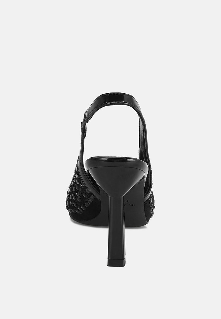 orvana diamante embellished slingback sandals#color_black-patent