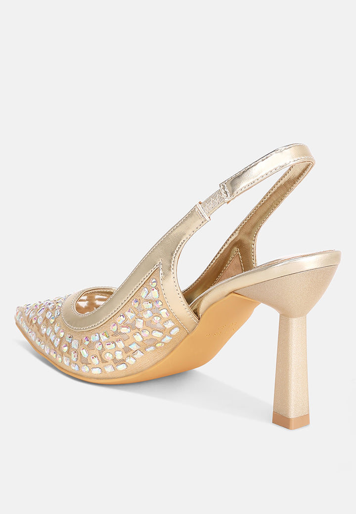 orvana diamante embellished slingback sandals#color_gold-metalic