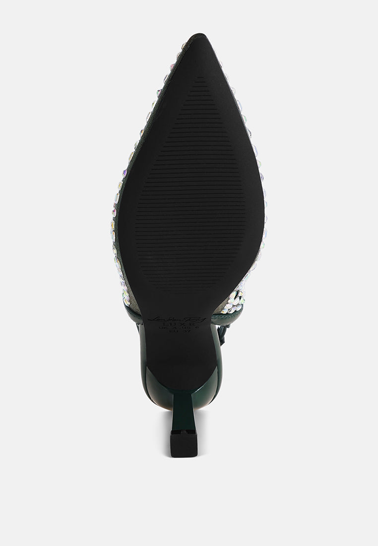 orvana diamante embellished slingback sandals#color_green-smooth