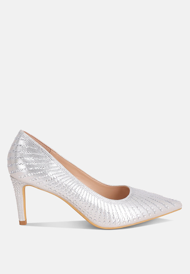 pitchers pointed toe stiletto heels#color_silver-suede