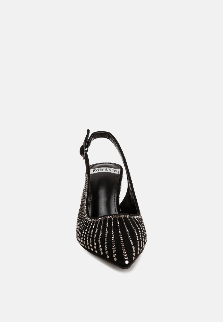 odessa slingback rhinestone embellished heels#color_black-suede