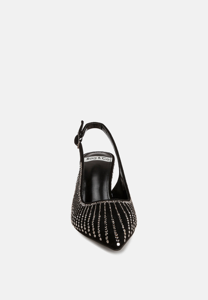 odessa slingback rhinestone embellished heels#color_black-suede