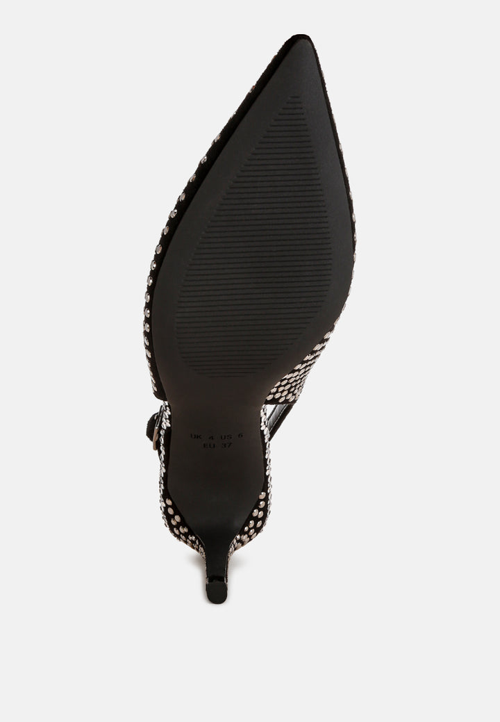 odessa slingback rhinestone embellished heels#color_black-suede