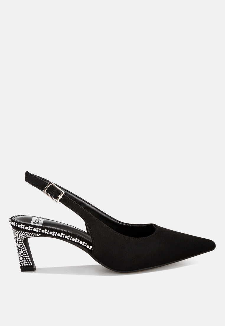 ondrila rhinestones embellished heels#color_black-suede