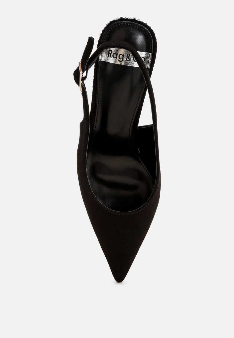 ondrila rhinestones embellished heels#color_black-suede