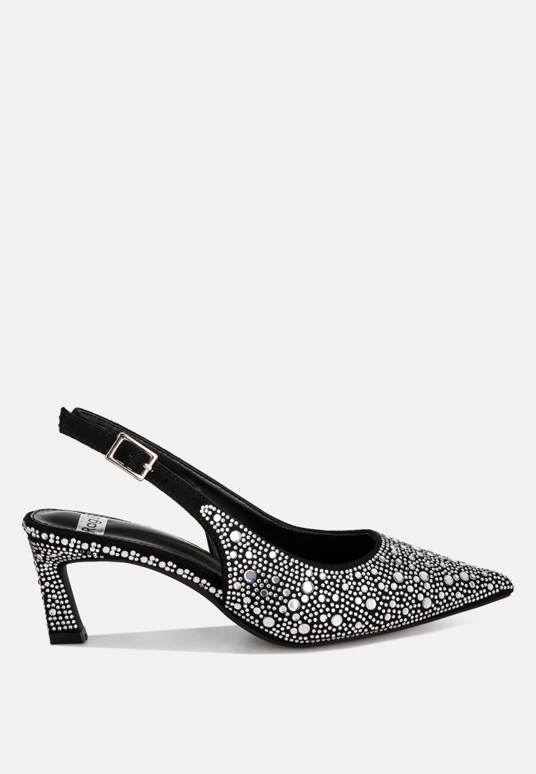 honarta rhinestone embellished slingback heels#color_black-suede