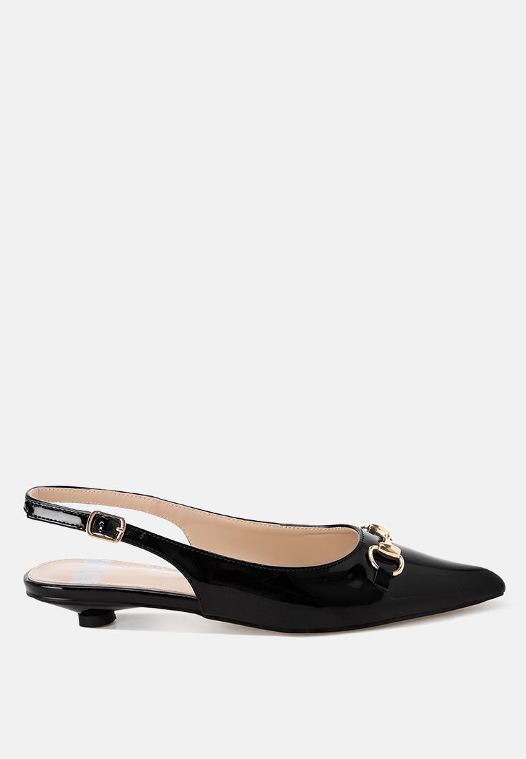 클래식 홀스빗 디테일 슬링백 힐 by ruw#color_black-patent